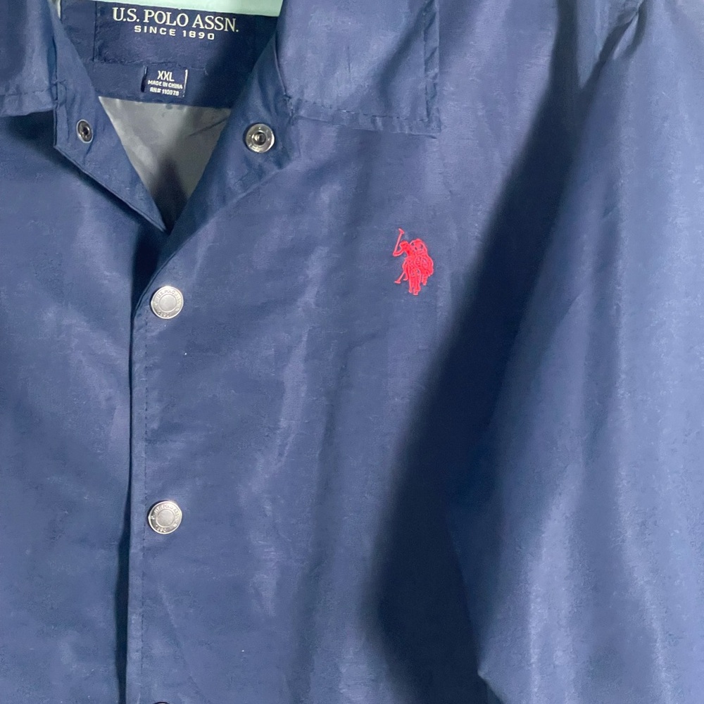 XXL US Polo Assn Ralph Lauren Coat Jacket Windbreaker Navy Lightweight AUTHENTIC - Picture 4 of 12